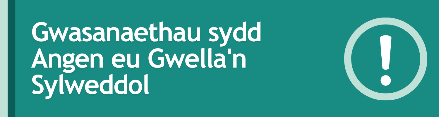 Gwasanaethau sydd Angen eu Gwella'n Sylweddol