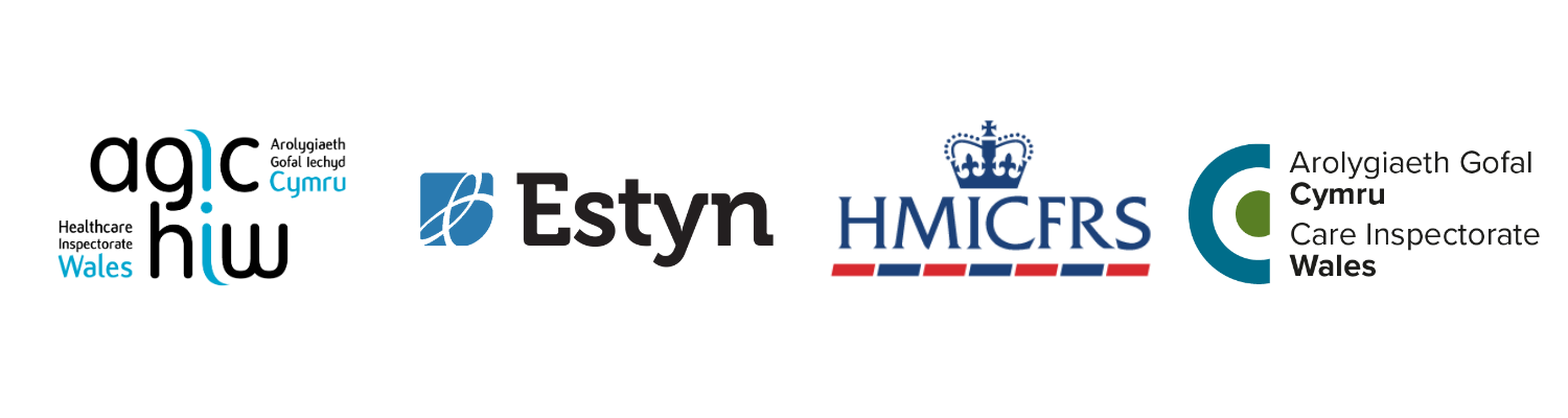 Logos Agic, Estyn, HMICFRS a Arolygiaeth Gofal Cymru